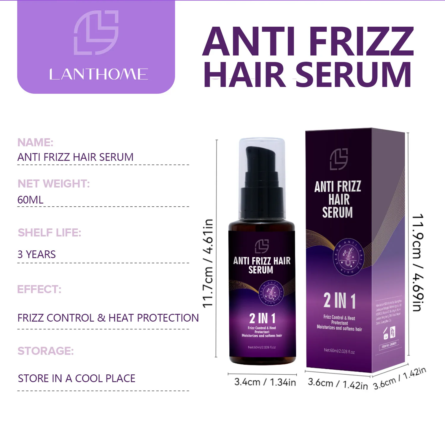 Recommend Lanthome ANTI FRIZZ HAIR SERUM