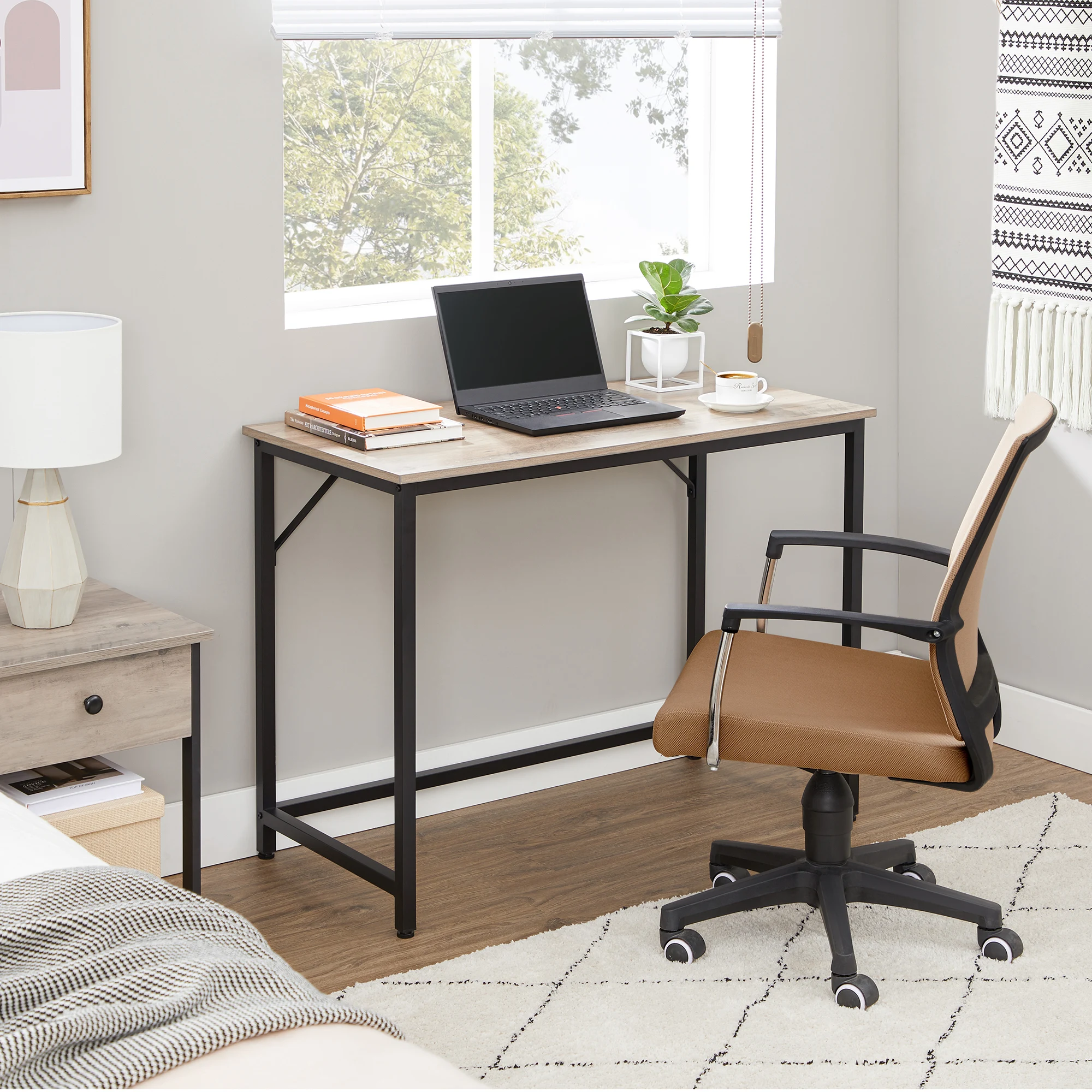 VASAGLE Computer Desk, Small Office Desk and Workstation, Work Desk for Home Office, Study, Bedroom,50 x 100 x 76 cm, Industrial