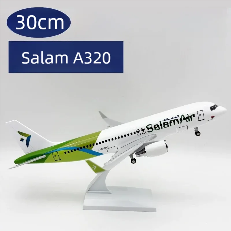 30cm Resin Plane Model A320 Salam Airways Diecast Aircraft Model Airplanes For Aviation Enthusiasts Gift Ornaments With Stand