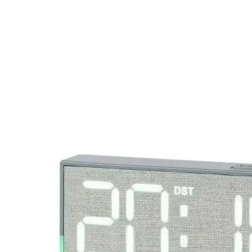 LED Digital Clock with Night Light Dual Face Options Fabric Imitation Wood Imitation Temp Time Day Alarm Brightness