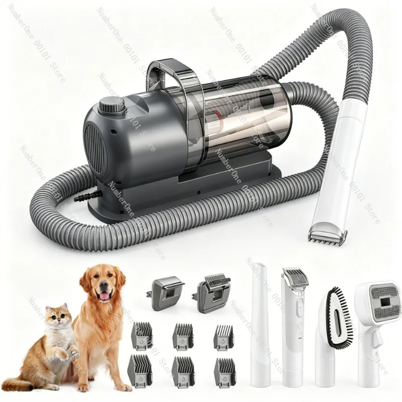 Multifunctional Pet Grooming Vacuum Dog Cat Hair Clipper 12000Pa Suction Low Noise Electric Trimmer