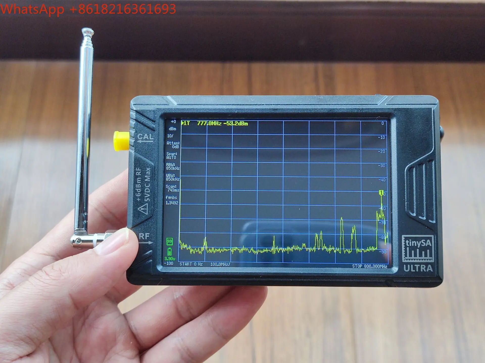 Limited Offer 4-inch Screen, Handheld Spectrum Analyzer 100k-5.4GHz 7.3GHz Signal Source