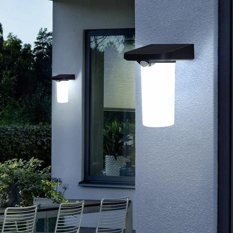 Waterproof Motion Sensor Security Solar Powered Pathway Lighting LED Wall Lamp Outdoor Solar Garden Lights