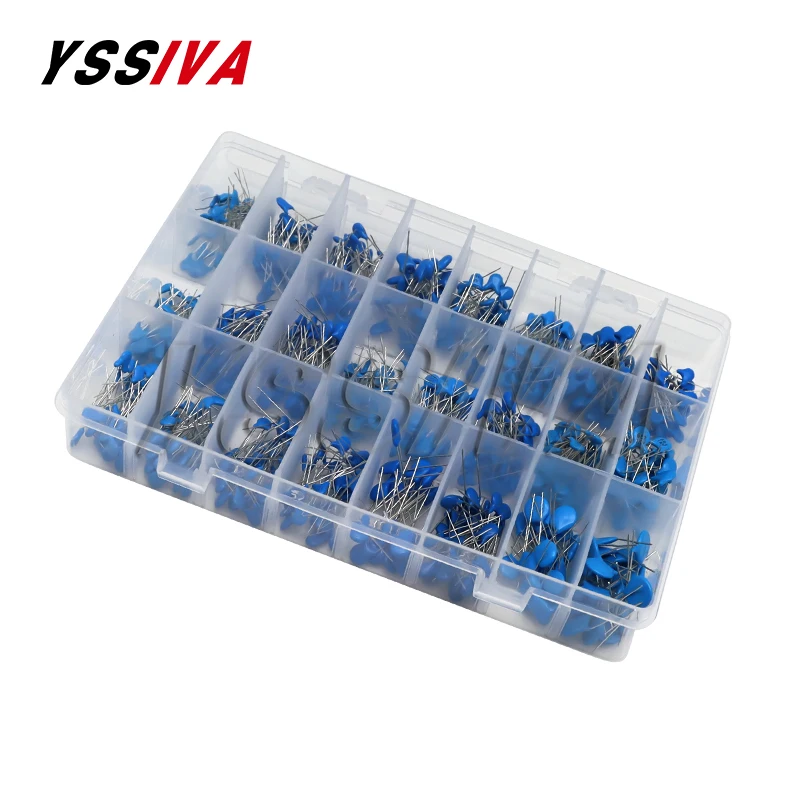 700pcs 1KV 1000V High Voltage Ceramic Capacitor Kit 10PF-100NF 24Values Capacitance Assorted Set Sample Pack