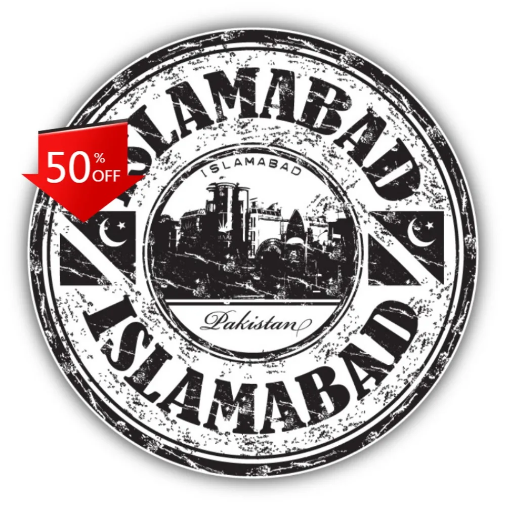 

Islamabad City Pakistan Grunge Aesthetic Car Laptop Window Bumper Waterproof Vinyl Decal Decoration Vintage Aesthetic Retro