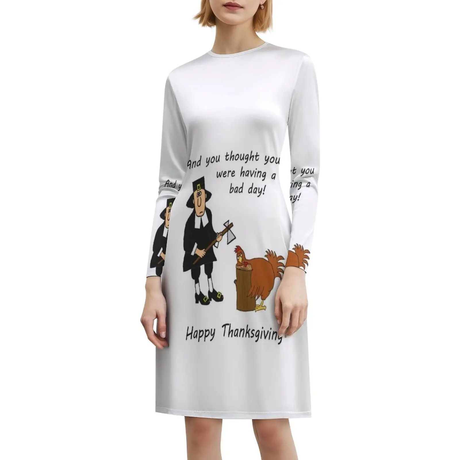 فستان مثير للعطلات لعيد الشكر السعيد للنساء لحفلات الشاطئ وأعياد الميلاد فستان قصير لعيد الشكر السعيد