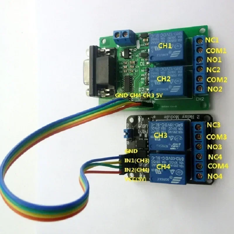 DC 9V12V 4 CH RS232 Relay Serial Port UART Board Replace Smart PLC USB  Network Ethernet Time Relay