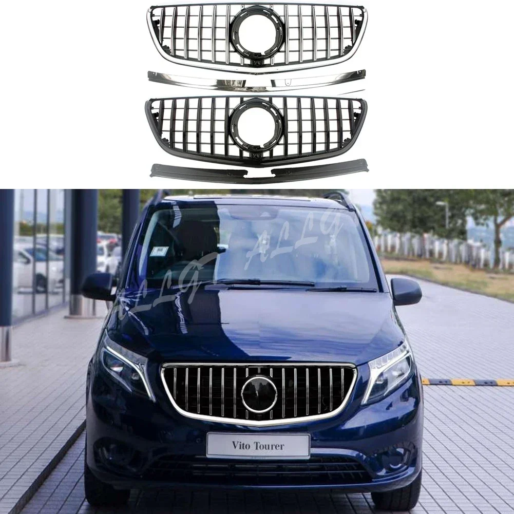 

Front Racing Facelift Grilles Upper Grill For Mercedez-Benz W447 Metris/Vito Van 2020 2021 2022+ GT