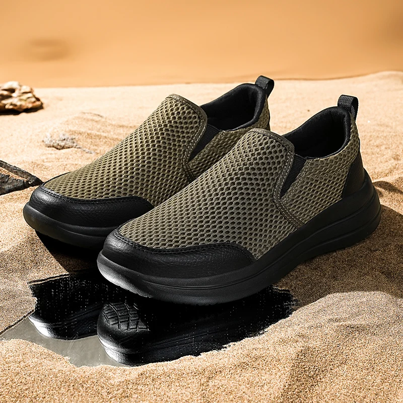 YRZL Men's Footwear 2025 Summer Mesh Walking Shoes Breathable Sneakers Non Slip Comfortable Loafers Casual Sports Shoes for Men