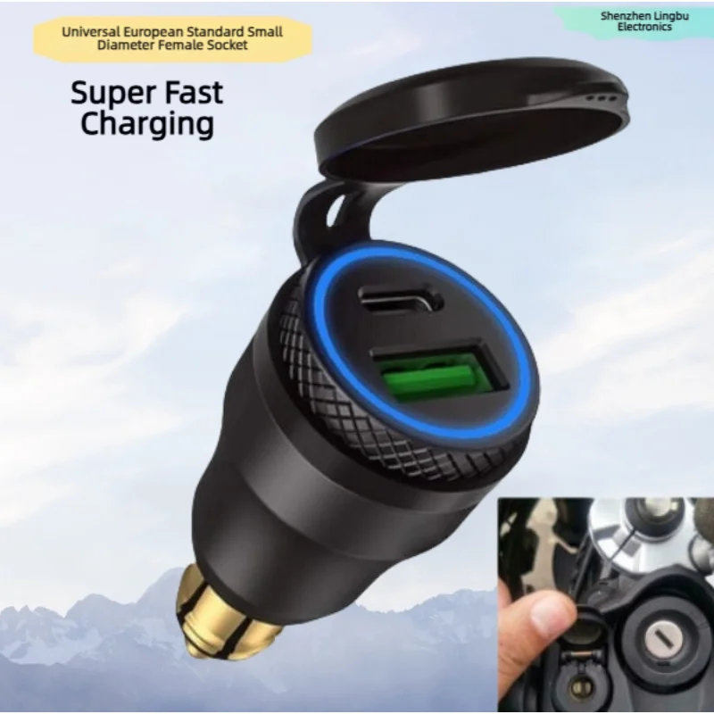 Motorcycle Waterproof Charger 30W QC3.0 USB C-type PD Power Adapter Hella DIN Plug Socket Quick Charger for BMW Ducati Triumph