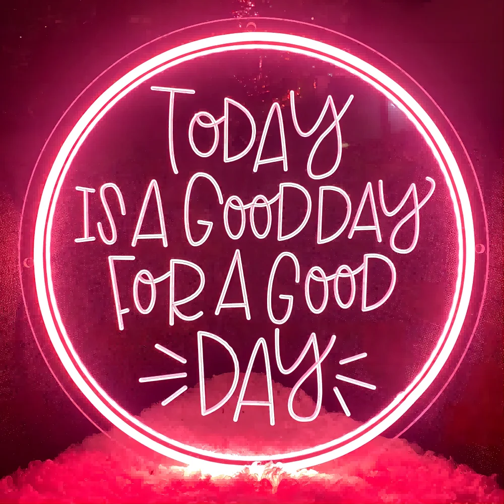 Imagem -02 - Este é um Bom Dia para um Bom Dia Neon Sign Luzes Led Personalizadas para Papel de Parede Decoração de Parede