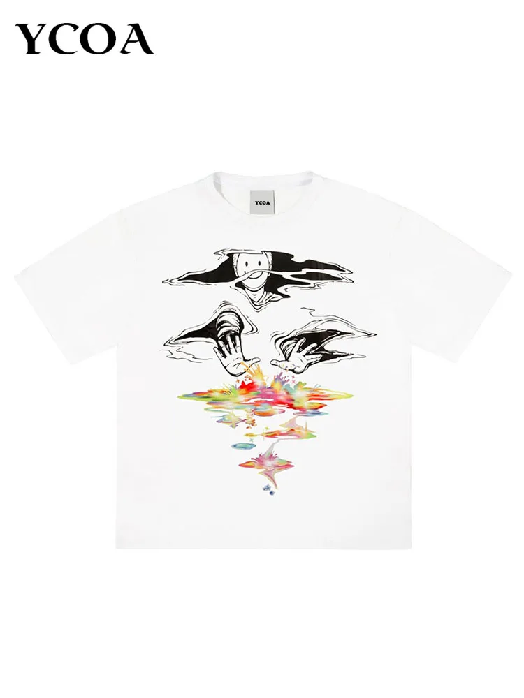 Men T-Shirt 100% Cotton Hip Hop Graphic Tees Fashion Vintage Harajuku Oversized Short Sleeve Tops Y2k Streetwear Unisex Clothing