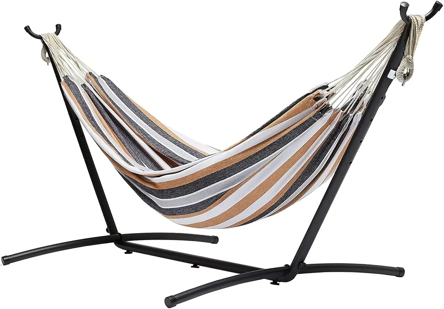 Double Hammock with 9-Foot Space Saving Steel Stand and Carrying Case, 470lb Capacity, Multi Color, 118 x 46 x 39 inches