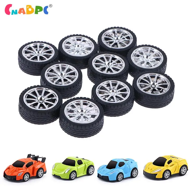 

10Pcs Rubber Tire Car Wheels Tire Skin 26MM Wheel DIY Racing Vehicle Toys Cars Model Modified Parts Aperture 2mm