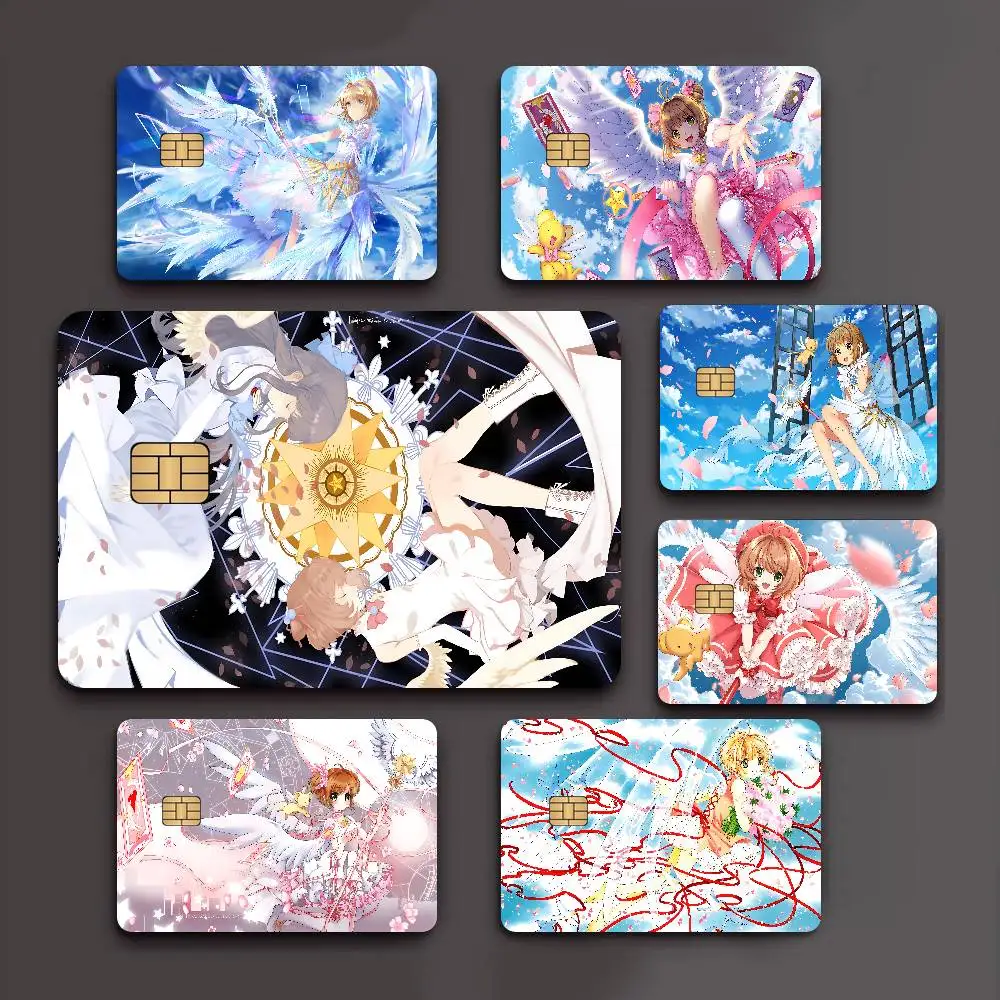C-Cardcaptor Sakura Credit Card Skin Stickers for VISA Bank Card Transportation Card Waterproof Sticker Anti-scratch Women Gift
