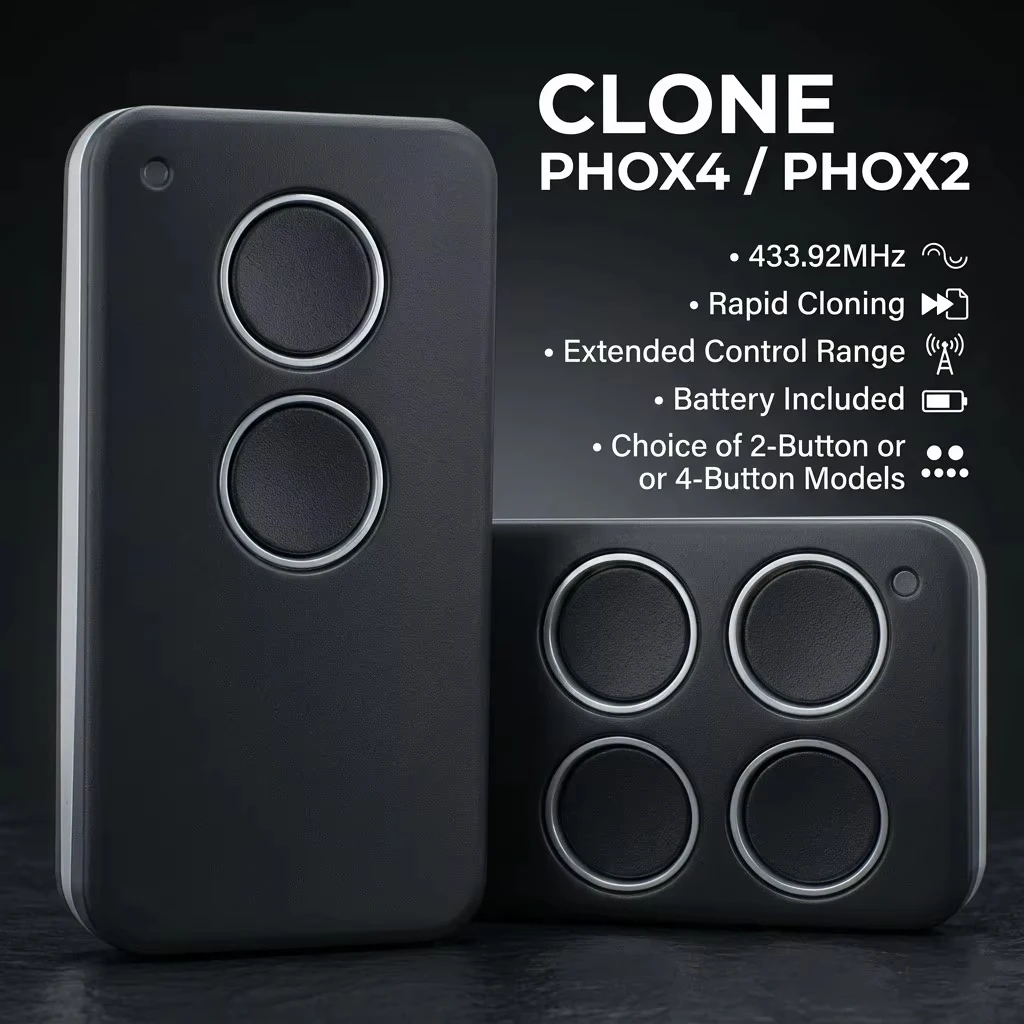 

Clone PHOENIX 2 4 PHOX4/2 Remote Control 433.92MHz Handheld Transmitter for TXC TRC TSC4 HANDY Garage Door Opener Duplicator
