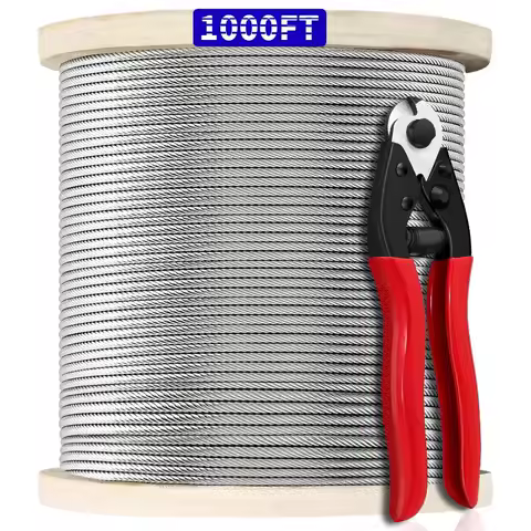 Stainless Steel Cable, Wire Rope Aircraft Cable for Deck Cable Railing Kit, 7 x 7 Strands Construction,DIY Balustrades