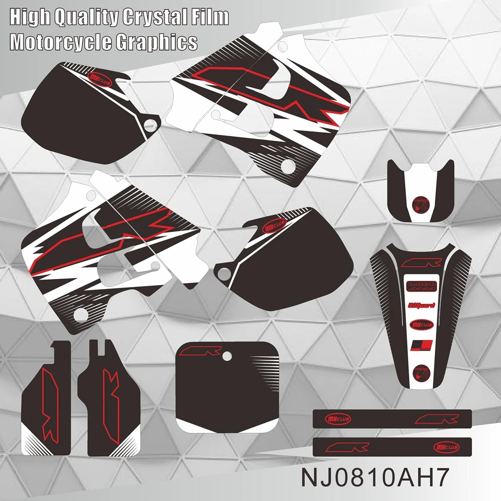For HONDA CR 125 1991 1992 CR 250 1990 1991 Full Graphics Decals Stickers Motorcycle Background NJ0810AH