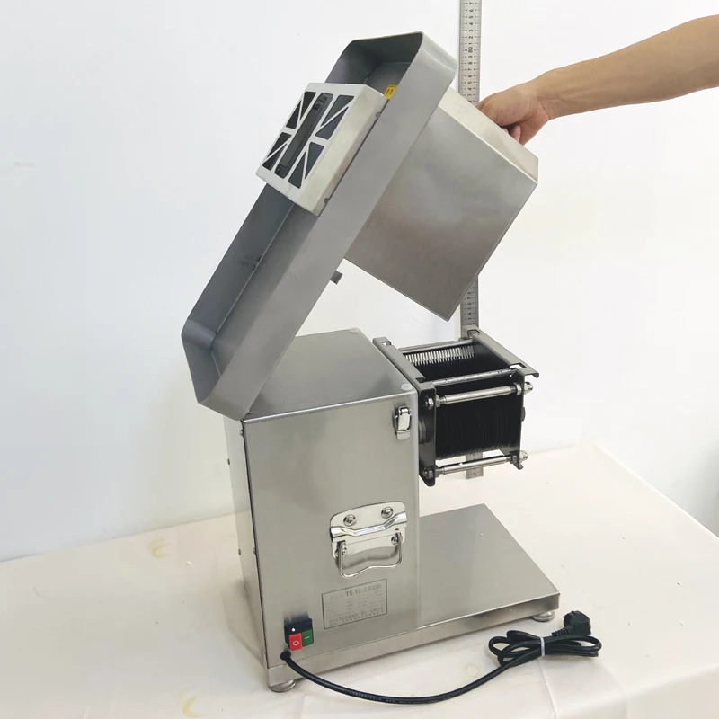 Trancheuse à viande commerciale en acier inoxydable, coupe-viande de bureau électrique, machine de cantine, mise à niveau