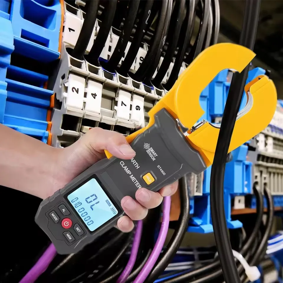 SMART SENSOR ST4800 0mA-30A Ground Earth Resistance Tester 0.01-1200 500 Groups Data Storage Multifunction Digital Clamp Meter