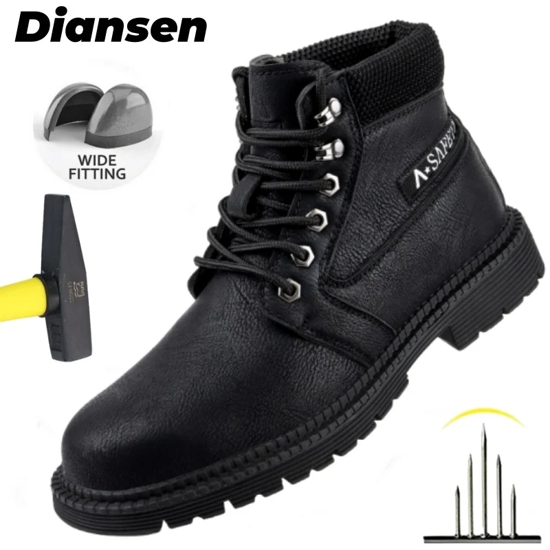 

Steel Toe Work Boots for Men Wear-resistant Anti-static Safety Shoes Anti Smashing and Piercing Labor Industrial Protection Boot