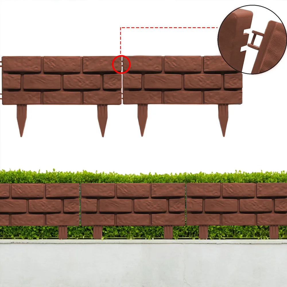 

Garden Fence Edging DIY Decorative Flower Grass Bed Border Interlocking Landscaping Edging Stones Brick Effect Garden Decor