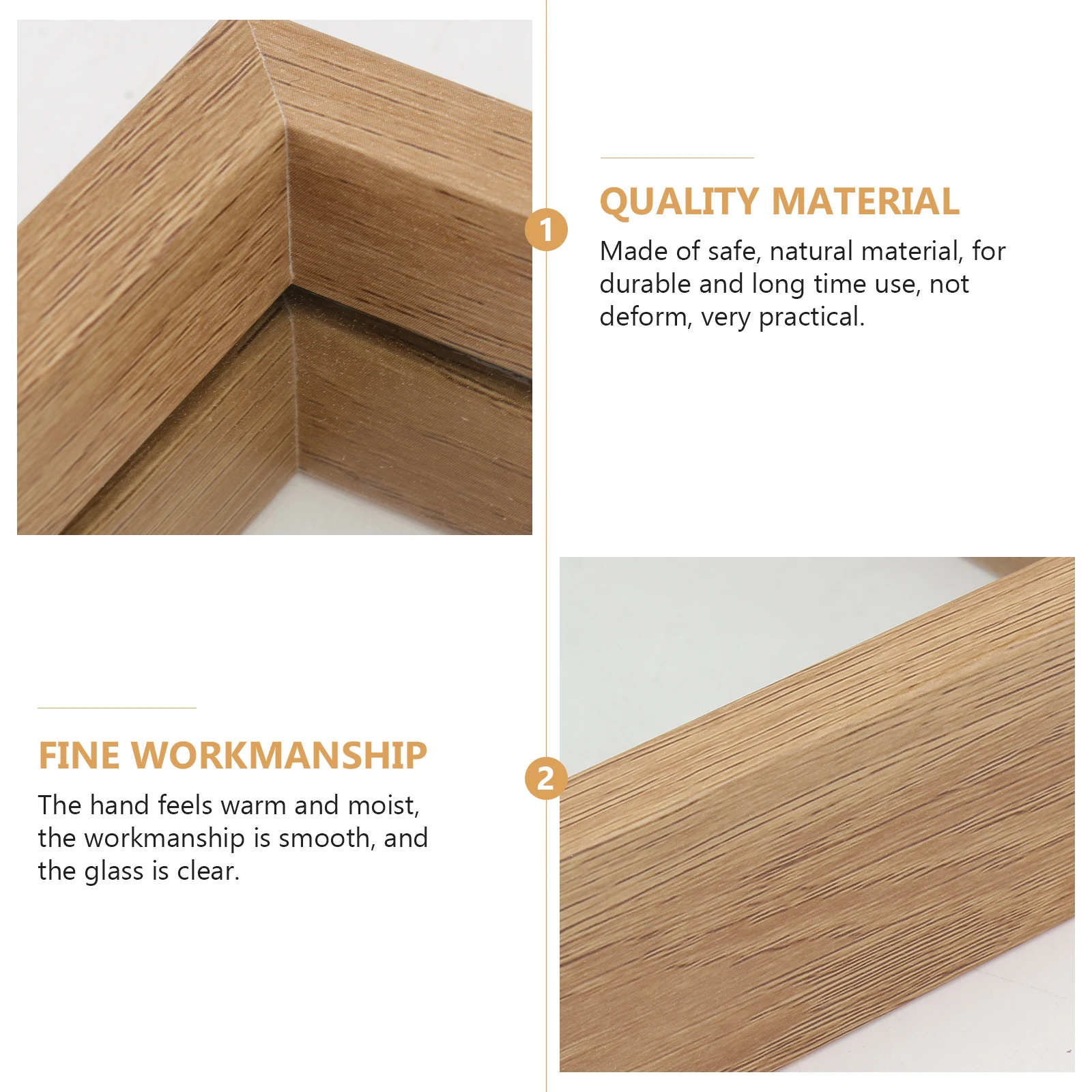 

Wooden Photo 6 Inch Natural Material DIY Picture Display Rack Craft Double Glass Display Rack Picture Frame Bedroom Decor