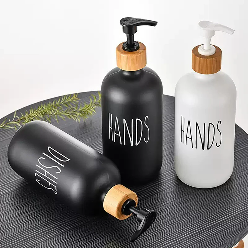 

2pcs Letter Soap Dispenser Kitchen Dish And Hands Soap Bottle Bathroom Refillable Countertop Hand Sanitizer Bottle 500ml/16 Oz