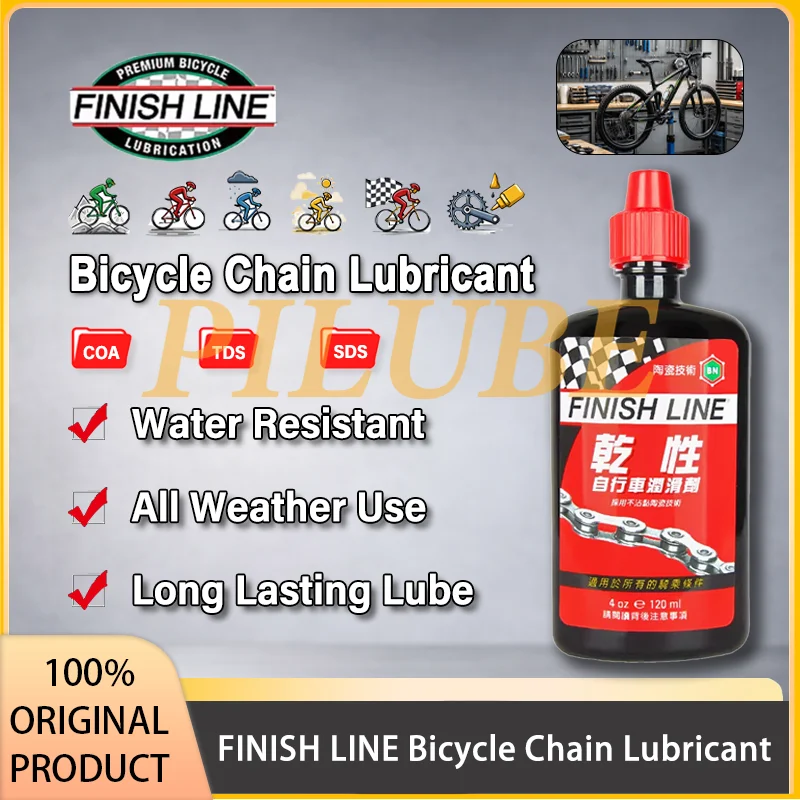 FINISH LINE Multi Series Bicycle Chain Lubricant Dry Wet Ceramic Wax for MTB Road Bike Drivetrain Maintenance Anti Wear Durable