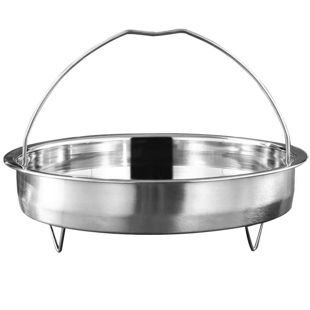 

Stainless Steel Steamer Holder Dish 24CM Stand Frying Pan Basket Vegetable Food Long Lasting Easy Clean Home Use