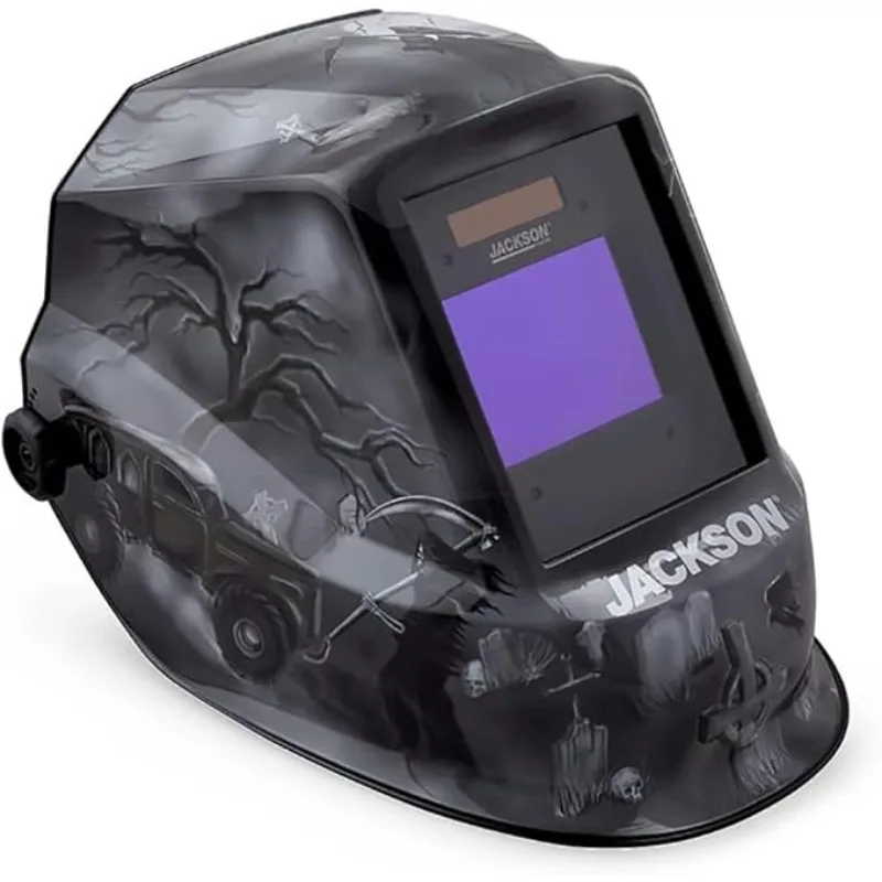 

Jackson Safety Premium Graphic Welding Hood with Digital ADF - Ultra Lightweight Auto Darkening Welding Helmet