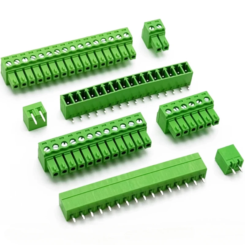 2/10 مجموعات/وحدة 2EDG-3.81 مللي متر المكونات في PCB الأسلاك محطة 15EDGK/VC/RC إبرة مستقيمة إبرة منحنية 2P-16P أسود أخضر برتقالي