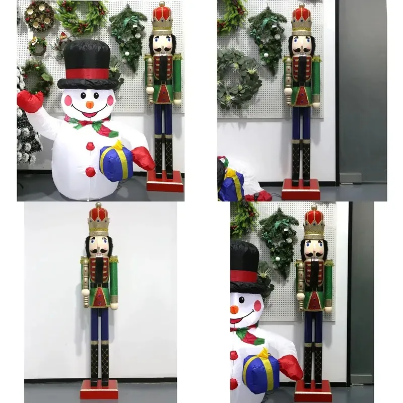 Wholesale Custom 150cm Giant Wooden Nutcracker Soldier Set Christmas Outdoor Decoration