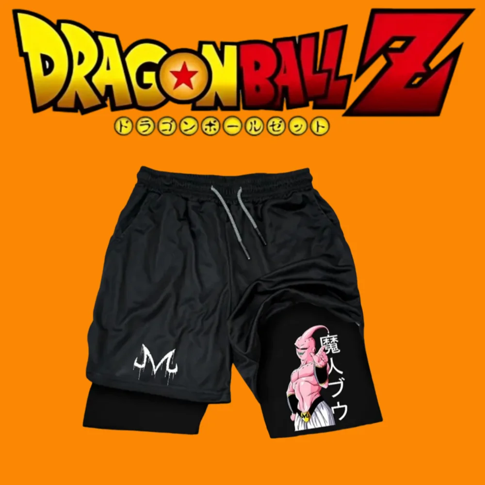 Dragon Ball Anime Goku Periférico Impresso Masculino e Feminino Verão Pendulares Puro Algodão 100% Falso Dois Pares de Shorts