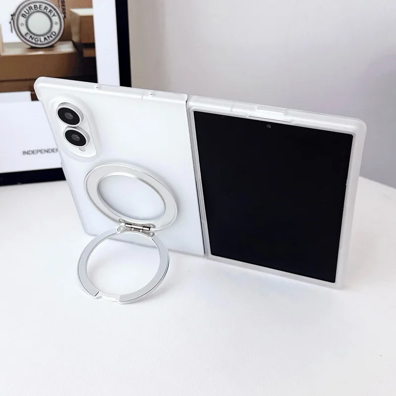 Handyhülle für Samsung Z Fold 8 Ultra Galaxy Z Fold 8 7 6 5 Schutzhülle mit transparentem und durchscheinendem Metall-Rotationsmagnet-Adsorptionsmechanismus