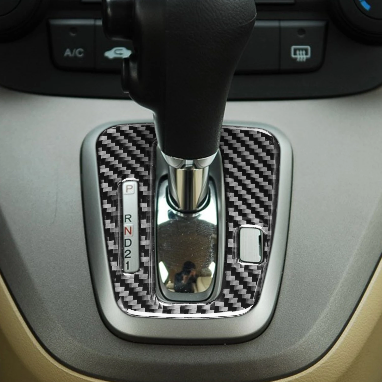 For Honda CRV 2007-2011 Car Carbon Fiber Interior Center Control Gear Shift Panel Frame Cover Protective Trim Pegatinas De Coche