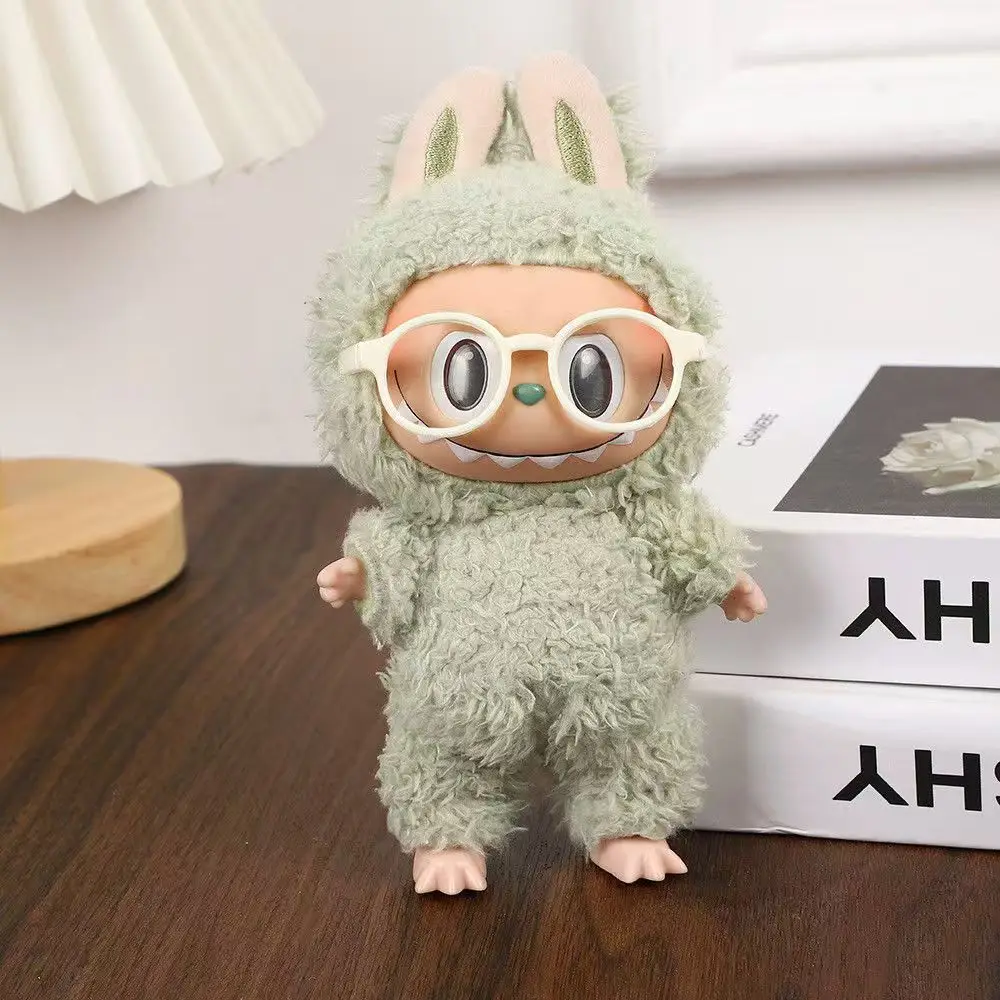 for 17cm labubu Glasses 6.5cm Transparent Plastic Glasses For 1/8 1/6 1/4 BJD for Labubu MSD SD Plush for EXO Doll sunglasses