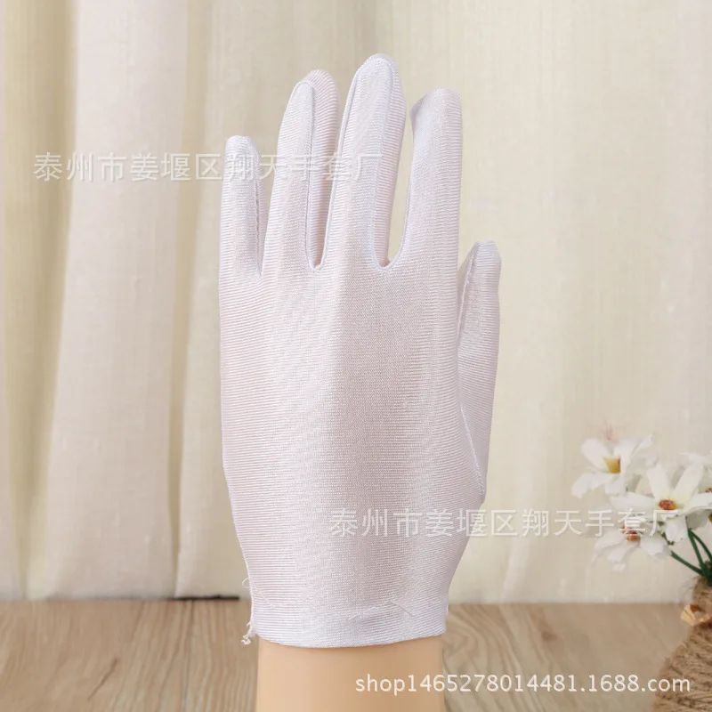 15-17cm Baby Performance White Gloves Children Etiquette Stage Spandex Jazz Dance Stock  Suitable Kindergartens Schools 10pair