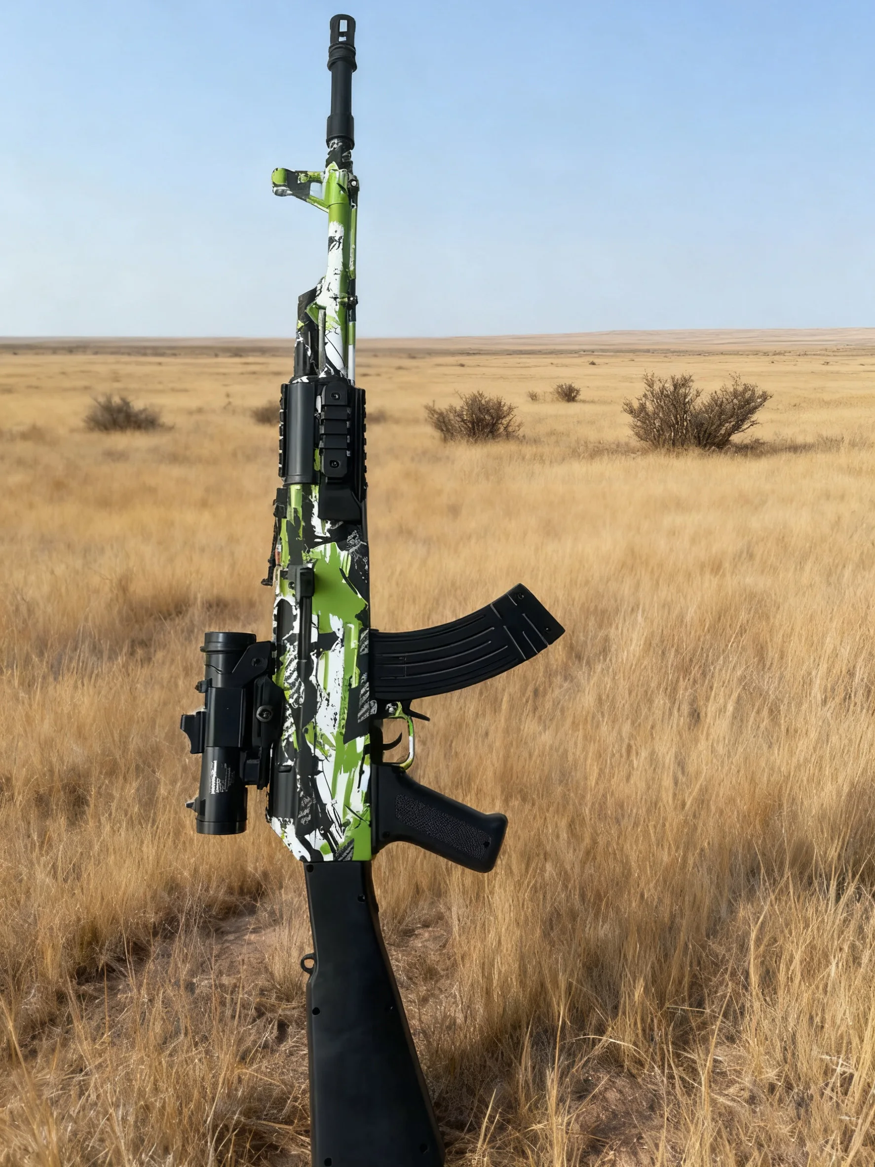 AK47 Gel Blasters Fucile da cecchino - Gamma estrema 32M, Pistola Blaster con sfera in gel elettrica completamente automatica per adulti, Giochi di tiro all'aperto