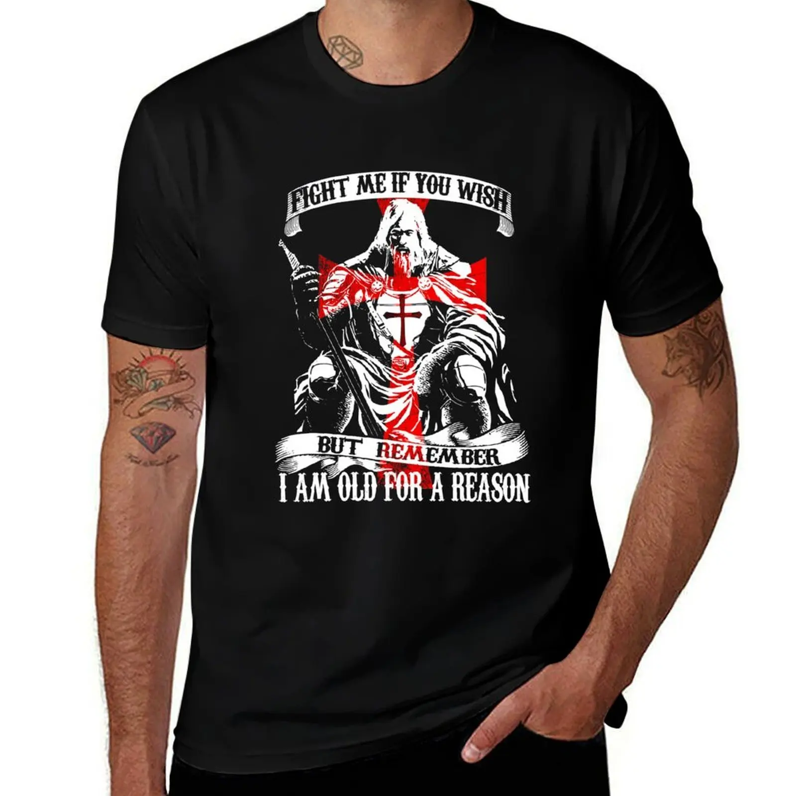 Escudo templario Cruz guerrero Medieval espada caballeros armadura templaria viejo por una razón camiseta camisetas algodón 100% camiseta