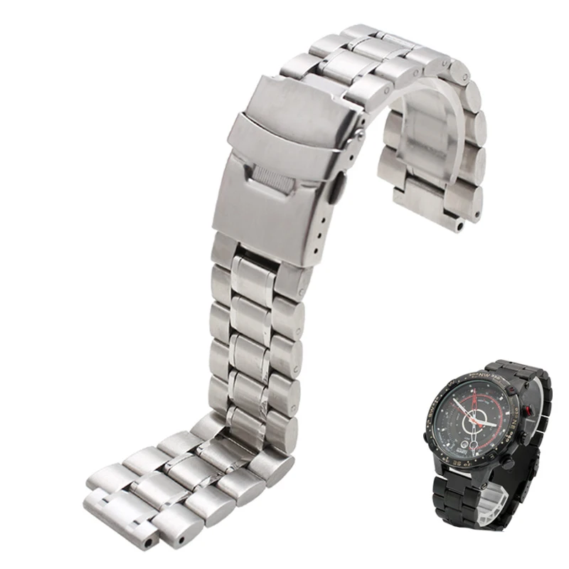 24*16mm For Casio G-SHOCK GST-B200 GST-B200D Watch Band Solid Stainless Steel Watch Strap Raised Steel With Tools Men Bracelet