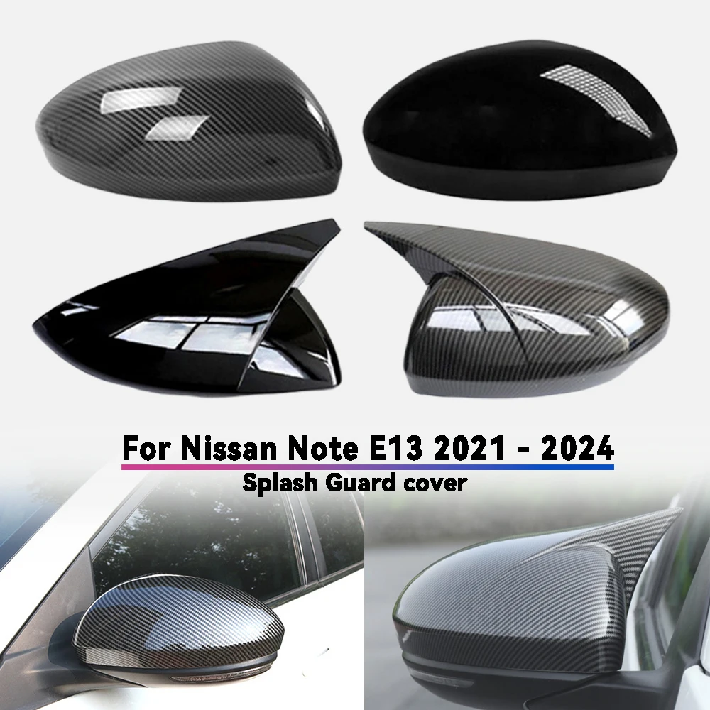 

Car Door Mirror Cover For Nissan Note E13 2021 - 2024 Abs Silver Black and Carbon Fiber Plastic Car Exterior Decorat