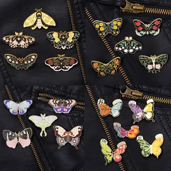 Butterfly Enamel Pin Moth Pronoun Insect Animal Badges Punk Beautiful Brooch Halloween for Women Goth Witch Jewelry Lapel Gifts