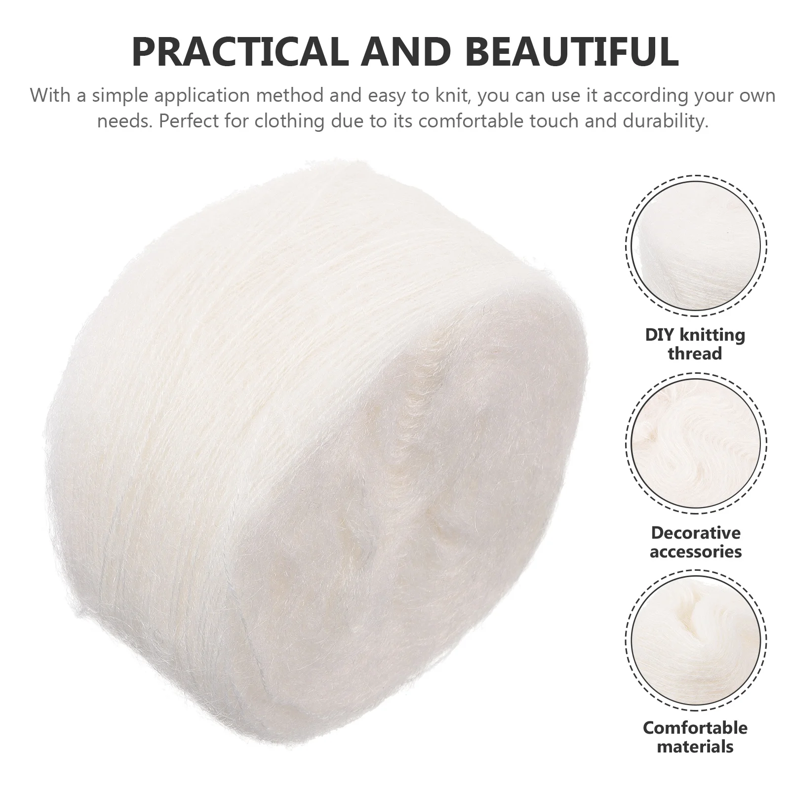 

Mohair Yarn Ball For Knitting Crochet Soft Woolen Craft Diy Blanket Scarf Hat Shawl Sweater Accessory Supply