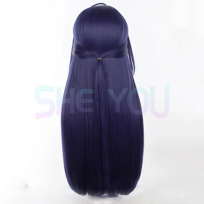 2025 Cosplay Game HSR Acheron Long Purple Blue White Heat Resistant Synthetic Hair Halloween Party Wigs + Wig Cap view 6