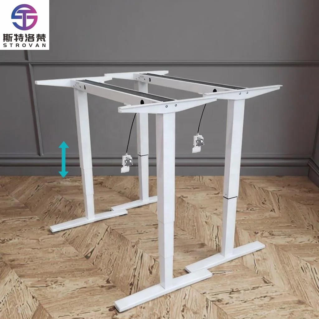 

Home Office Modern Extendable Metal Pneumatic Sit-Standing Desk Height Adjustable Table