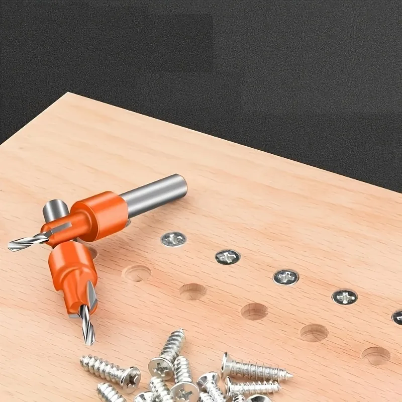 8mm Round Shank Countersink Drill Bits Set 2.8mm and 3.5mm Blades for Screw Hole Drilling with Hex Key