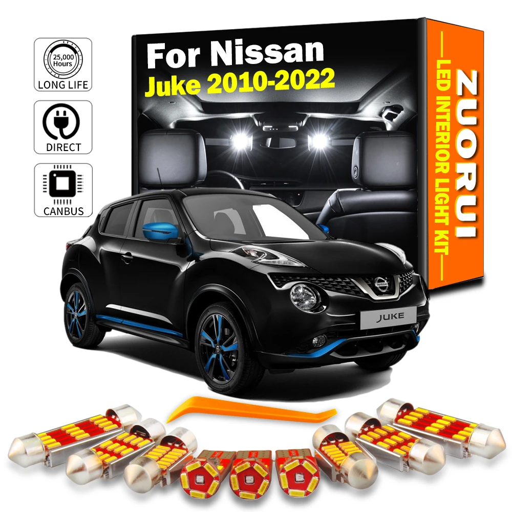 ZUORUI Canbus LED Interior Light Kit For Nissan Juke 2010-2014 2015 2016 2017 2018 2019 2020 2021 2022 Car Led Bulbs No Error