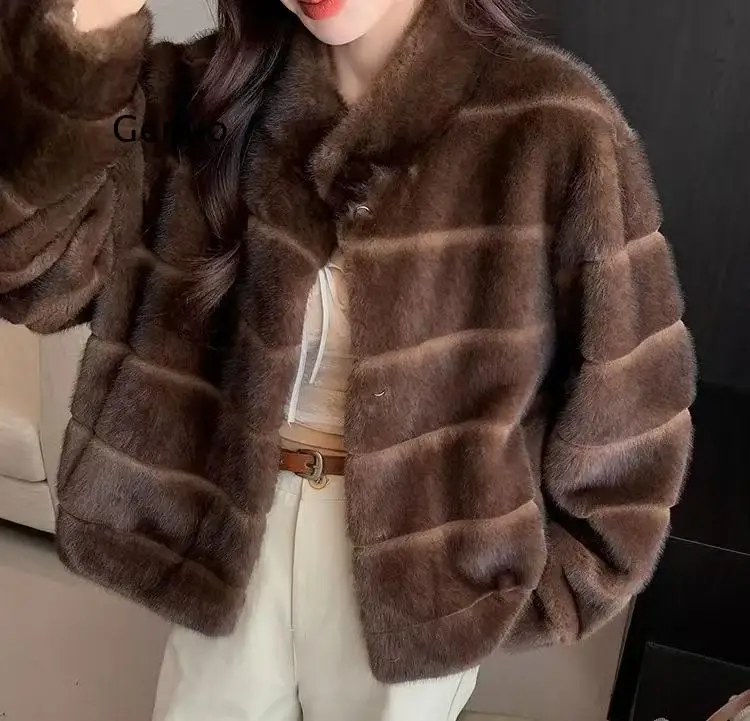 

Новая женская шуба из искусственного меха норки, фиолетовая, с V-образным вырезом, роскошная, винтажная, на осень-зиму