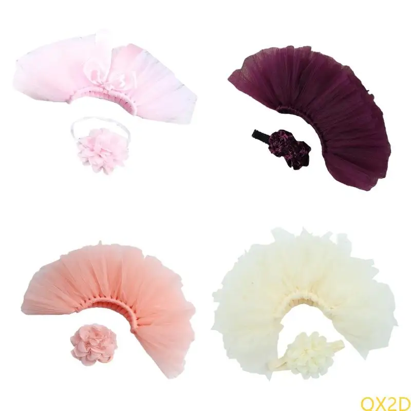 

QX2D 2PCS/SET Neworns Ship Юбка короткое платье и соответствующая фотография для повязки на голову для первых вечеринок и